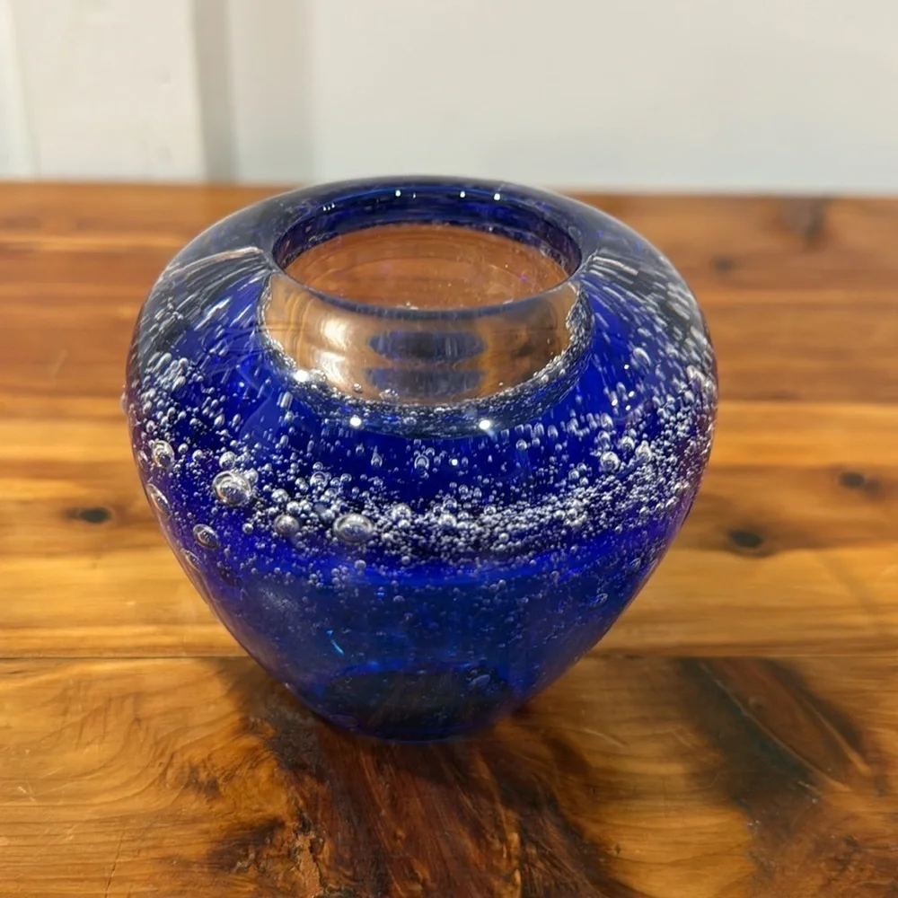 Royal Limited Crystal Cobalt Blue Tealight Holder Made in Poland